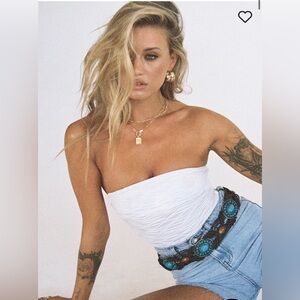 Princess Polly Makena Strapless Body Suit Low Impact White